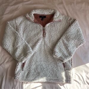 Forever 21 Sherpa Quarter-Zip Pullover – Size Small